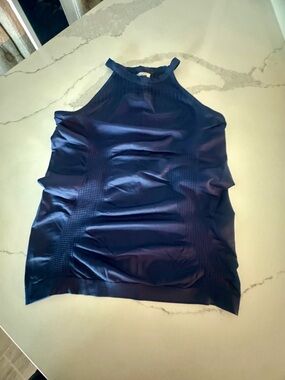 Athleta Navy High-Neck Halter Tank
